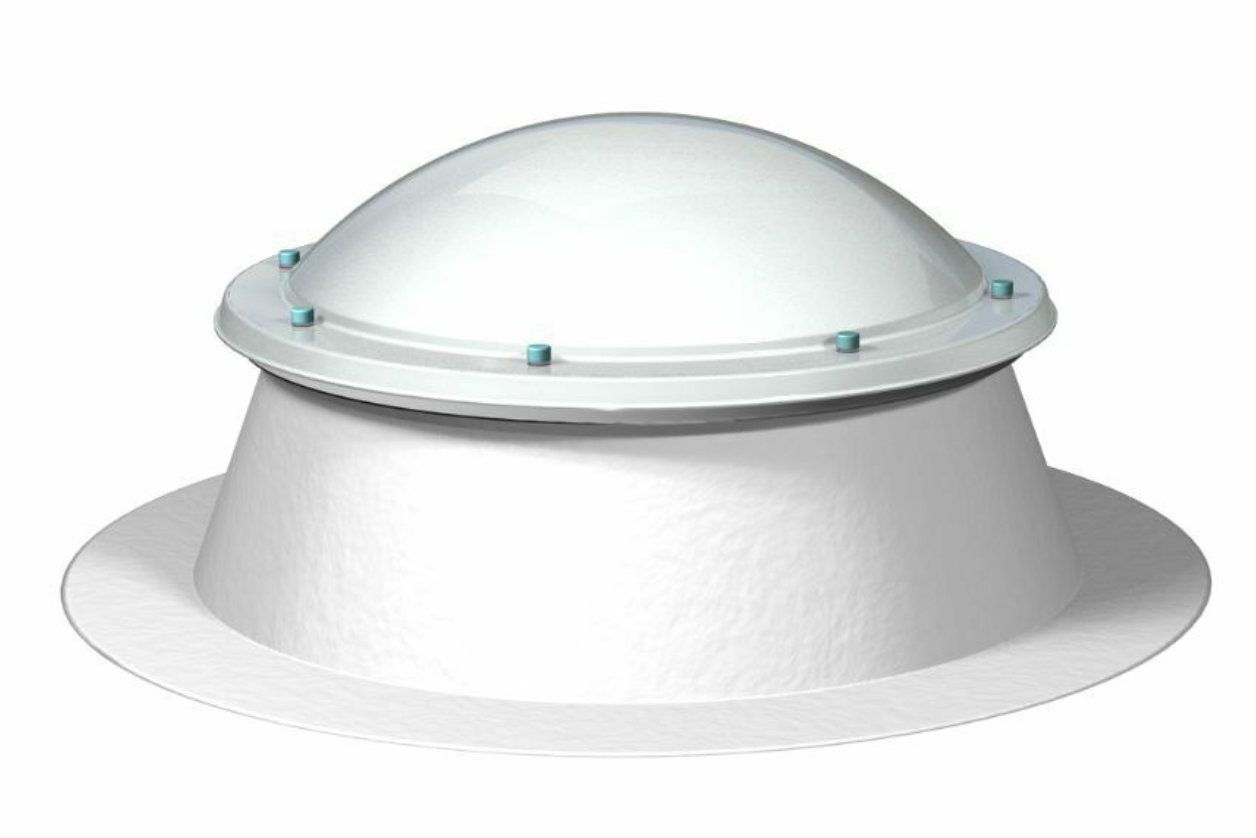 Lichtkuppel  ø 60  cm mit Aufsatzkranz (ULW ø 60 cm , OLW ø 40 cm cm)