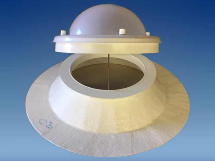 Lichtkuppel ø 100 cm mit Aufsatzkranz (ULW ø 100 cm , OLW ø 80 cm) Lichtkuppel ø 100 cm mit Aufsatzkranz (ULW ø 100 cm , OLW ø 80 cm)