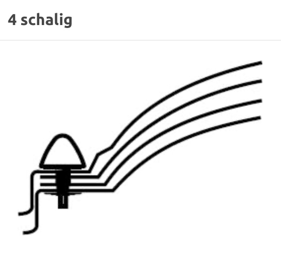Eine schwarz-weiße schematische Darstellung einer vierschichtigen Lichtkuppel